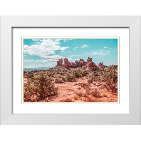 What a View III White Modern Wood Framed Art Print with Double Matting by Urquhart, Elizabeth