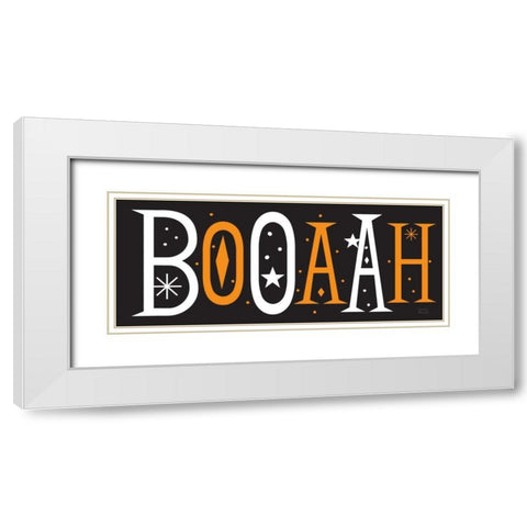 Festive Fright Booaah White Modern Wood Framed Art Print with Double Matting by Mullan, Michael