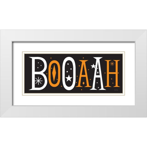 Festive Fright Booaah White Modern Wood Framed Art Print with Double Matting by Mullan, Michael