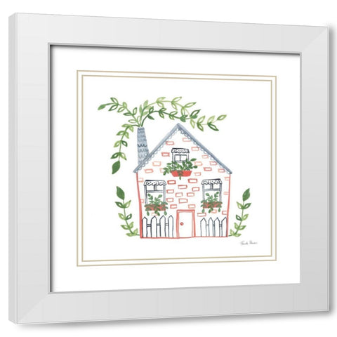 Home Sweet Home III White Modern Wood Framed Art Print with Double Matting by Zaman, Farida