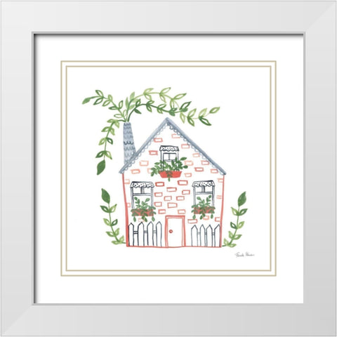 Home Sweet Home III White Modern Wood Framed Art Print with Double Matting by Zaman, Farida