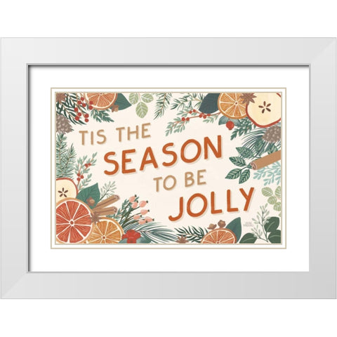 Holiday Spice I White Modern Wood Framed Art Print with Double Matting by Marshall, Laura