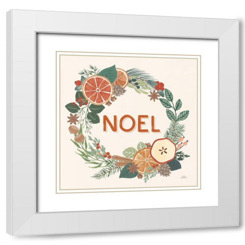 Holiday Spice V White Modern Wood Framed Art Print with Double Matting by Marshall, Laura