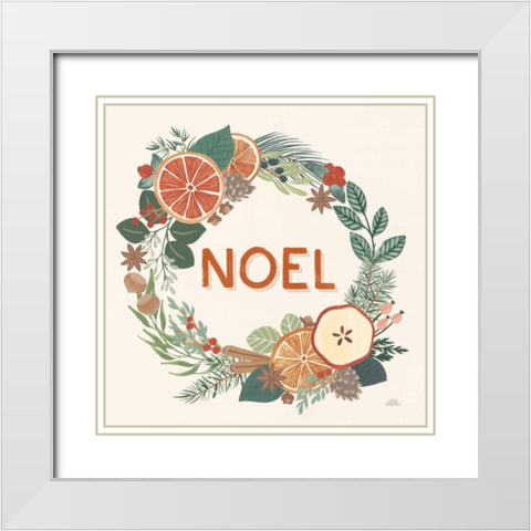 Holiday Spice V White Modern Wood Framed Art Print with Double Matting by Marshall, Laura