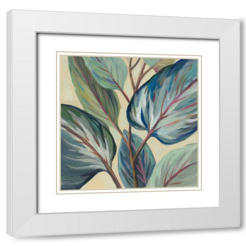 Greenhouse Leaves White Modern Wood Framed Art Print with Double Matting by Vassileva, Silvia