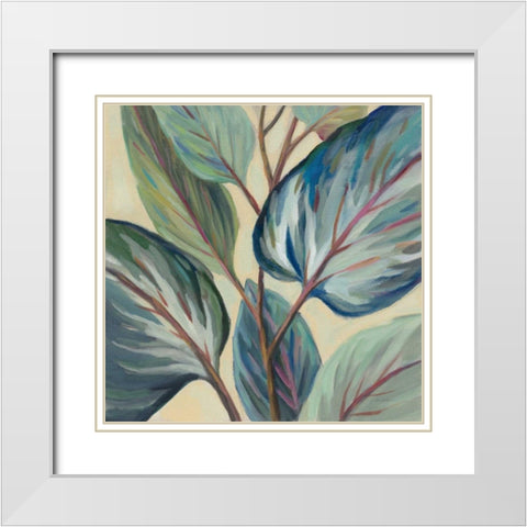 Greenhouse Leaves White Modern Wood Framed Art Print with Double Matting by Vassileva, Silvia