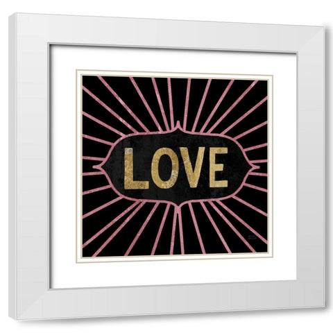 Jolly Holiday Love White Modern Wood Framed Art Print with Double Matting by Mullan, Michael