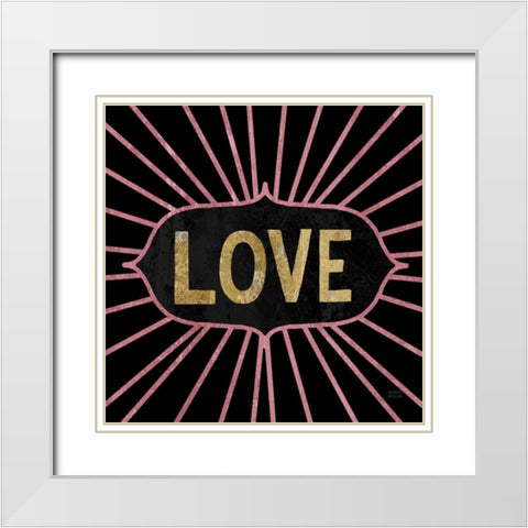 Jolly Holiday Love White Modern Wood Framed Art Print with Double Matting by Mullan, Michael