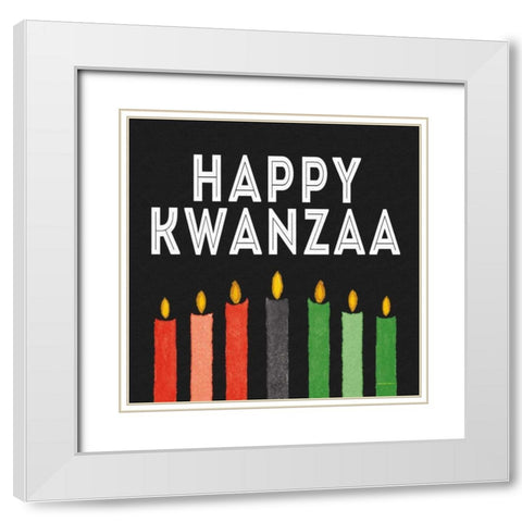 Happy Kwanzaa I White Modern Wood Framed Art Print with Double Matting by McKenna, Kathleen Parr
