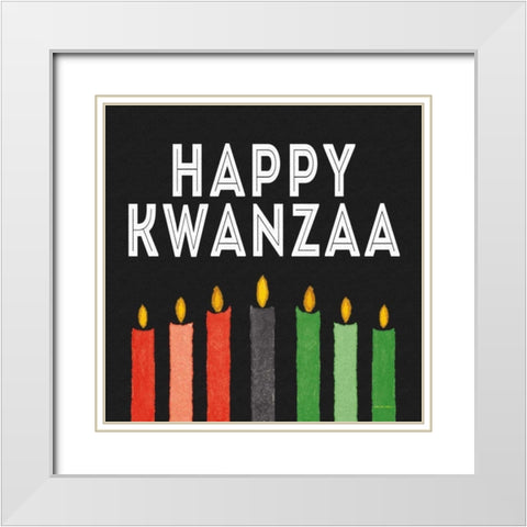 Happy Kwanzaa I White Modern Wood Framed Art Print with Double Matting by McKenna, Kathleen Parr