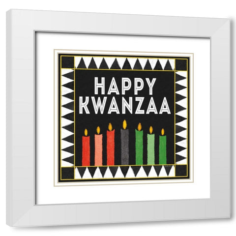 Happy Kwanzaa II White Modern Wood Framed Art Print with Double Matting by McKenna, Kathleen Parr