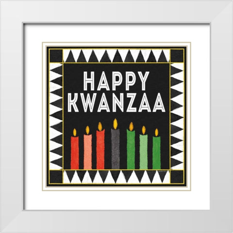 Happy Kwanzaa II White Modern Wood Framed Art Print with Double Matting by McKenna, Kathleen Parr