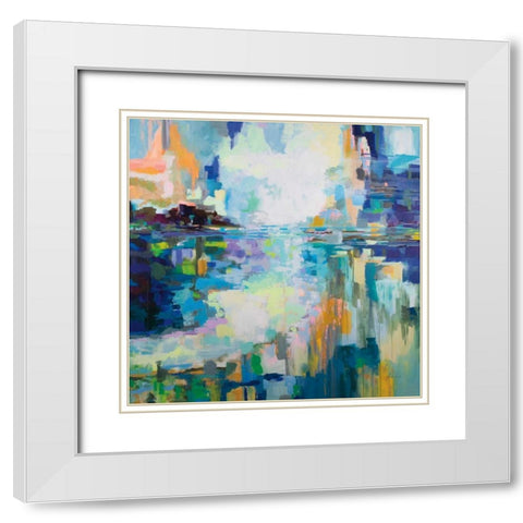 Elevated White Modern Wood Framed Art Print with Double Matting by Vertentes, Jeanette