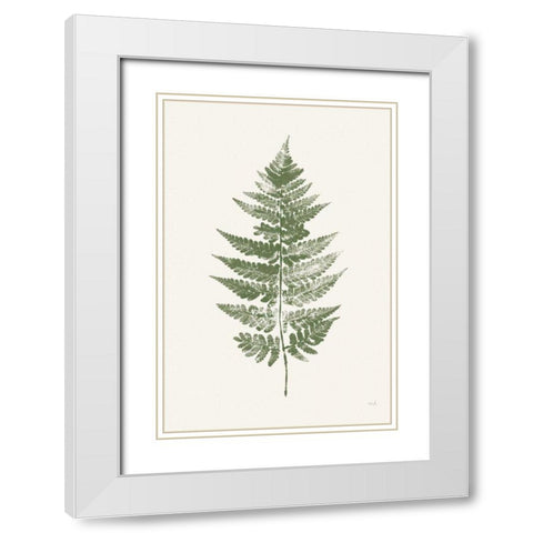 Fern Print I White Crop White Modern Wood Framed Art Print with Double Matting by Hershey, Moira