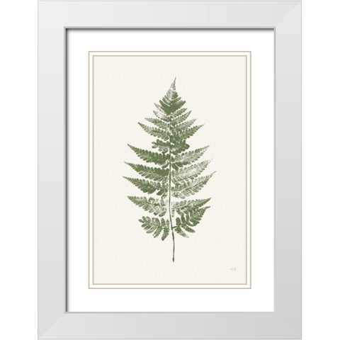 Fern Print I White Crop White Modern Wood Framed Art Print with Double Matting by Hershey, Moira