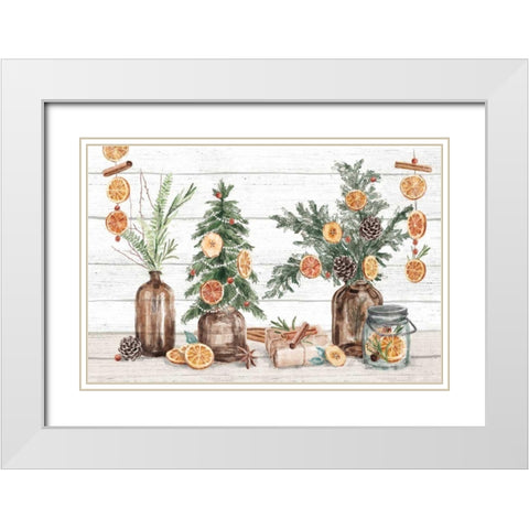 Seasonal Market I White Modern Wood Framed Art Print with Double Matting by Urban, Mary