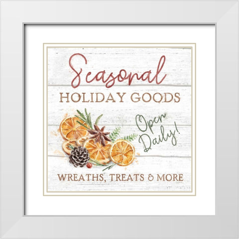Seasonal Market VI White Modern Wood Framed Art Print with Double Matting by Urban, Mary