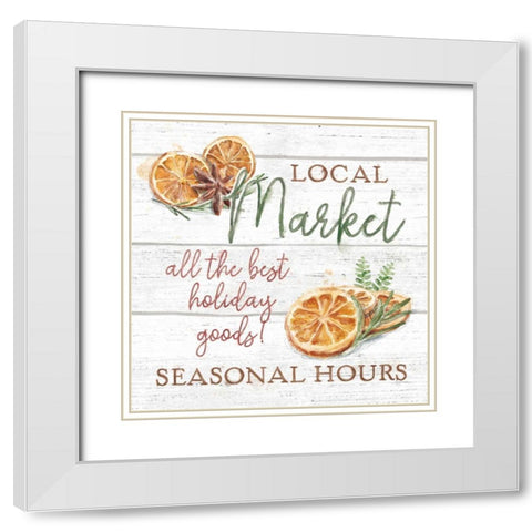 Seasonal Market VII White Modern Wood Framed Art Print with Double Matting by Urban, Mary