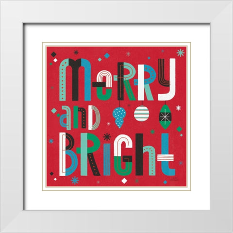 Retro Holiday IV Bright White Modern Wood Framed Art Print with Double Matting by Marshall, Laura