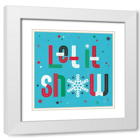 Retro Holiday VI Bright White Modern Wood Framed Art Print with Double Matting by Marshall, Laura