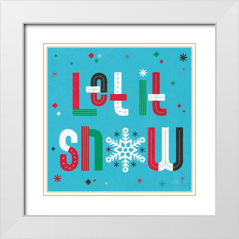 Retro Holiday VI Bright White Modern Wood Framed Art Print with Double Matting by Marshall, Laura