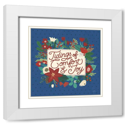 Christmas Wishes V Dark White Modern Wood Framed Art Print with Double Matting by Marshall, Laura