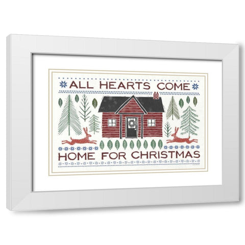 Woodcut Wonderland I Red White Modern Wood Framed Art Print with Double Matting by Marshall, Laura