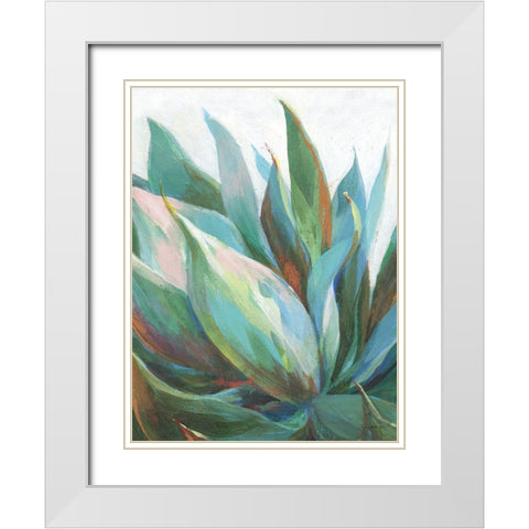 Agave Crop White Modern Wood Framed Art Print with Double Matting by Nai, Danhui