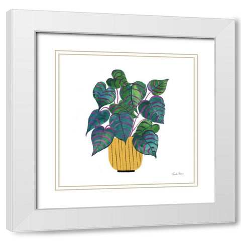 Potted Jewels I White Modern Wood Framed Art Print with Double Matting by Zaman, Farida