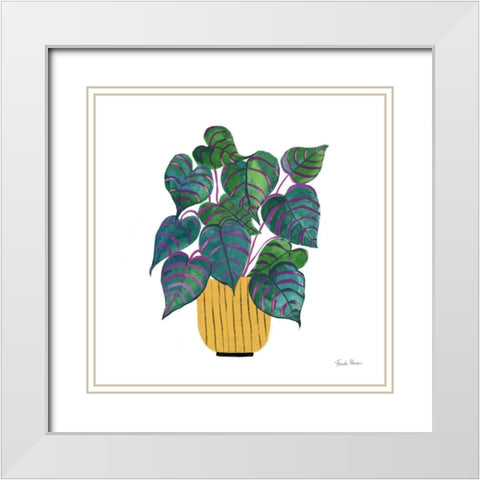 Potted Jewels I White Modern Wood Framed Art Print with Double Matting by Zaman, Farida