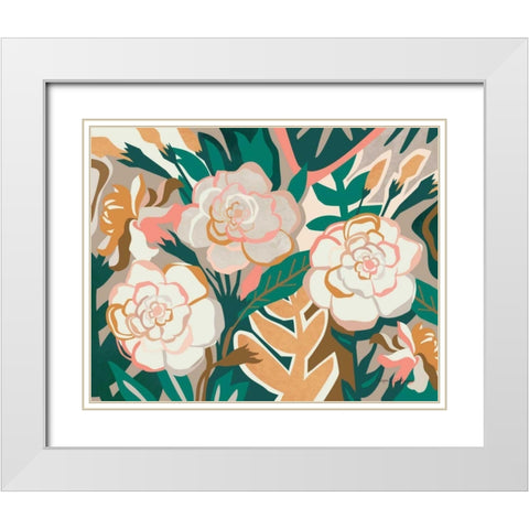 Gardenia I White Modern Wood Framed Art Print with Double Matting by Gallagher, Megan