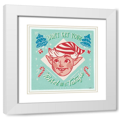 Naughty and Nice V Bright White Modern Wood Framed Art Print with Double Matting by Penner, Janelle