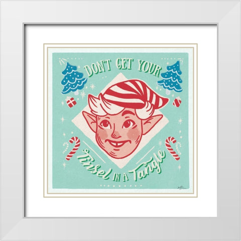 Naughty and Nice V Bright White Modern Wood Framed Art Print with Double Matting by Penner, Janelle