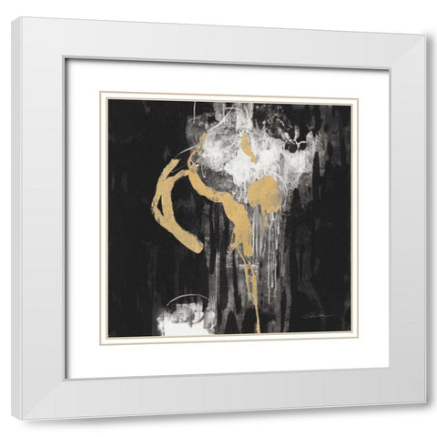 Golden Rain I BW White Modern Wood Framed Art Print with Double Matting by Vassileva, Silvia