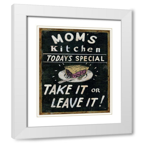 Moms Kitchen White Modern Wood Framed Art Print with Double Matting by Pela Studio