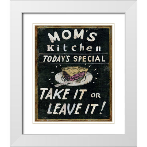 Moms Kitchen White Modern Wood Framed Art Print with Double Matting by Pela Studio