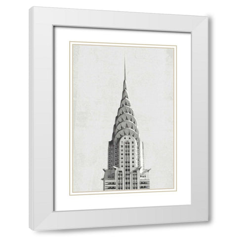 Chrysler Building NYC White Modern Wood Framed Art Print with Double Matting by Wild Apple Portfolio