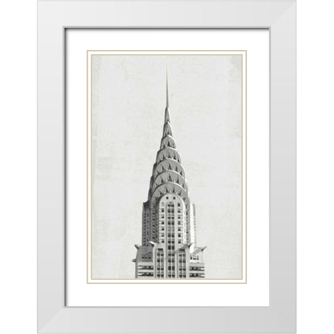 Chrysler Building NYC White Modern Wood Framed Art Print with Double Matting by Wild Apple Portfolio
