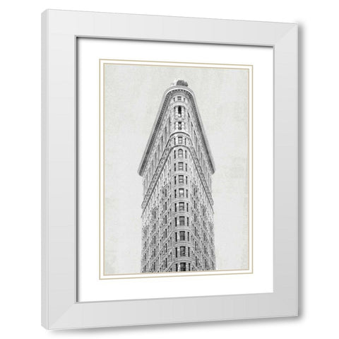 Flatiron Building NYC White Modern Wood Framed Art Print with Double Matting by Wild Apple Portfolio