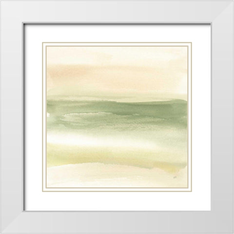 Green Water I White Modern Wood Framed Art Print with Double Matting by Paschke, Chris