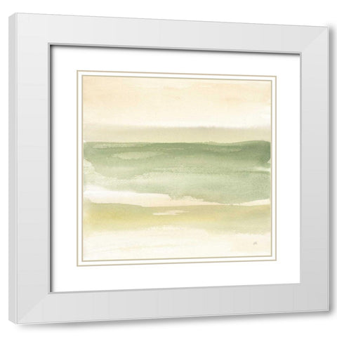 Green Water II White Modern Wood Framed Art Print with Double Matting by Paschke, Chris