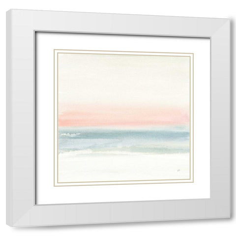 Pink Fog I White Modern Wood Framed Art Print with Double Matting by Paschke, Chris