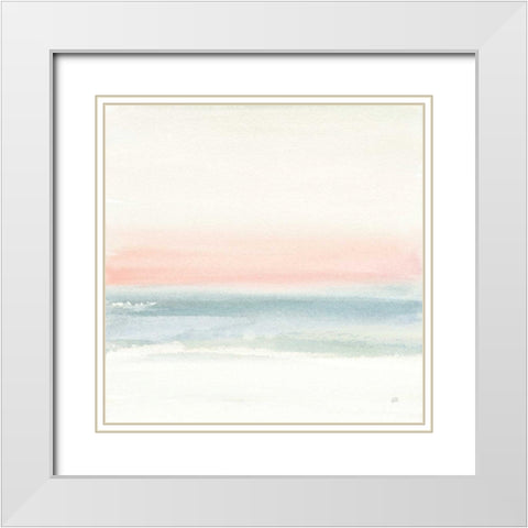 Pink Fog I White Modern Wood Framed Art Print with Double Matting by Paschke, Chris