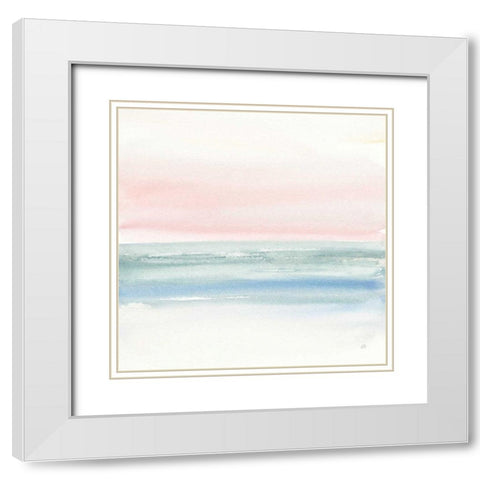 Pink Fog II White Modern Wood Framed Art Print with Double Matting by Paschke, Chris