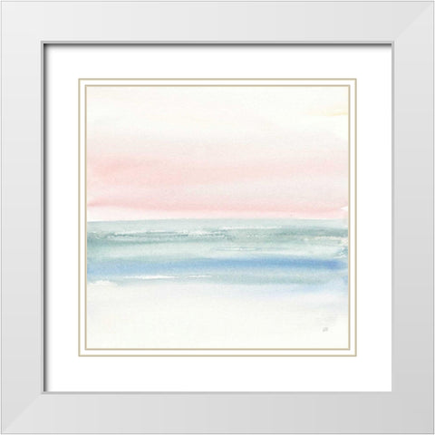 Pink Fog II White Modern Wood Framed Art Print with Double Matting by Paschke, Chris