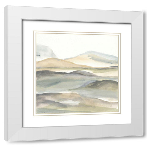 Valleyscape I White Modern Wood Framed Art Print with Double Matting by Paschke, Chris