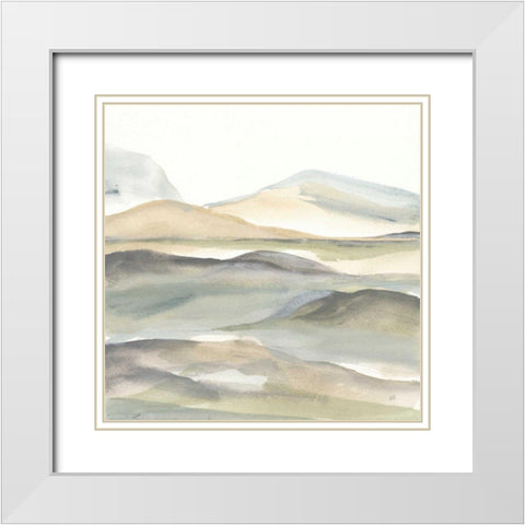 Valleyscape I White Modern Wood Framed Art Print with Double Matting by Paschke, Chris