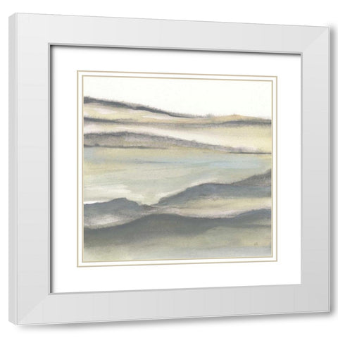 Valleyscape II White Modern Wood Framed Art Print with Double Matting by Paschke, Chris