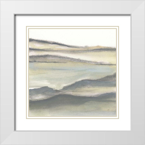 Valleyscape II White Modern Wood Framed Art Print with Double Matting by Paschke, Chris