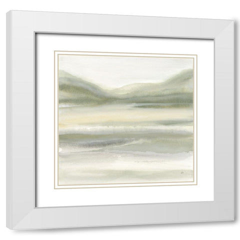 Valleyscape IV White Modern Wood Framed Art Print with Double Matting by Paschke, Chris
